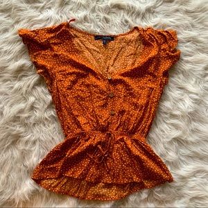Orange polka dot blouse